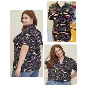 Torrid Disney Nightmare Before Christmas Zero Sally Jack Hawaii Button Up Top 4X